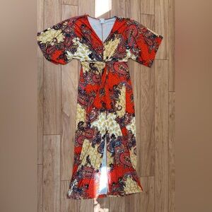 Venus Maxi Dress Paisley Print with Front Slit